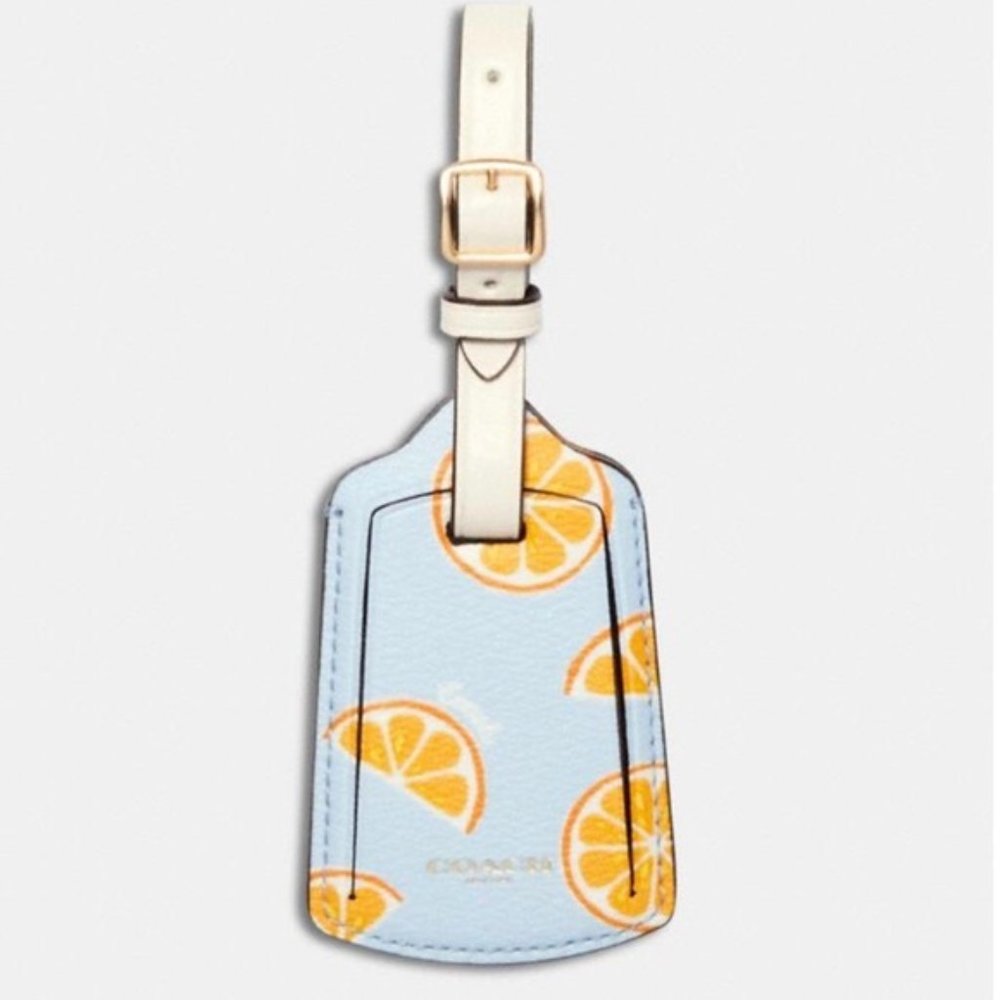 Coach Luggage Tag With Orange Print NWT